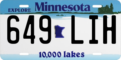 MN license plate 649LIH