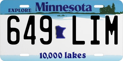 MN license plate 649LIM