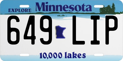 MN license plate 649LIP