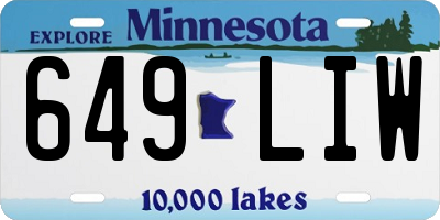 MN license plate 649LIW