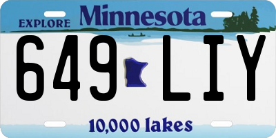 MN license plate 649LIY