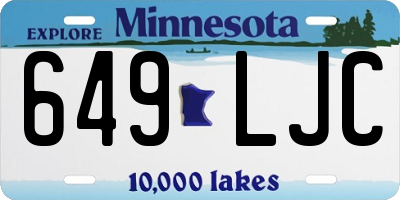 MN license plate 649LJC