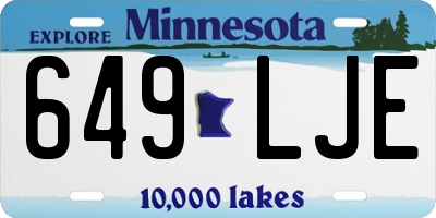MN license plate 649LJE