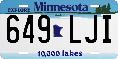 MN license plate 649LJI