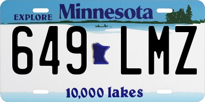 MN license plate 649LMZ