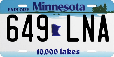 MN license plate 649LNA