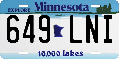 MN license plate 649LNI