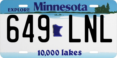 MN license plate 649LNL