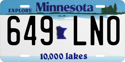 MN license plate 649LNO