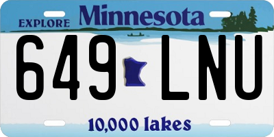 MN license plate 649LNU