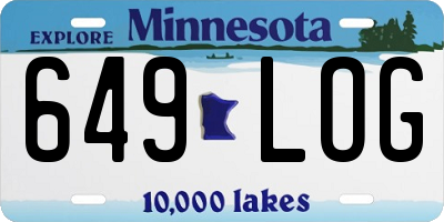 MN license plate 649LOG