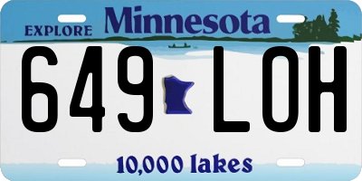 MN license plate 649LOH