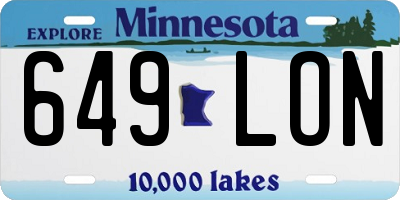 MN license plate 649LON