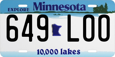 MN license plate 649LOO