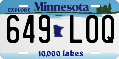 MN license plate 649LOQ