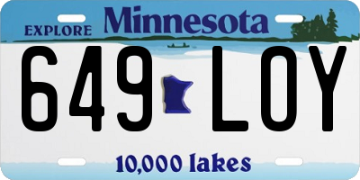 MN license plate 649LOY