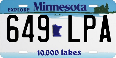 MN license plate 649LPA