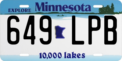 MN license plate 649LPB