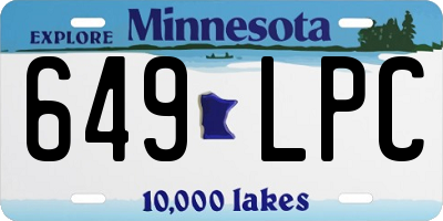 MN license plate 649LPC