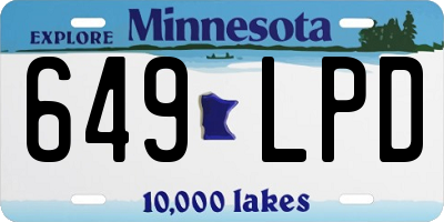 MN license plate 649LPD