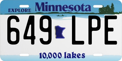 MN license plate 649LPE