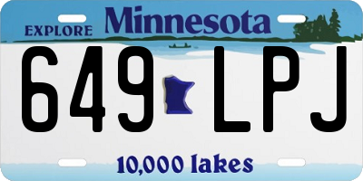 MN license plate 649LPJ
