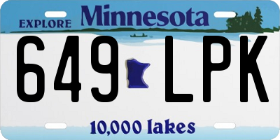 MN license plate 649LPK