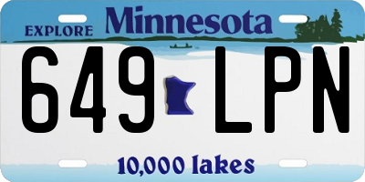 MN license plate 649LPN