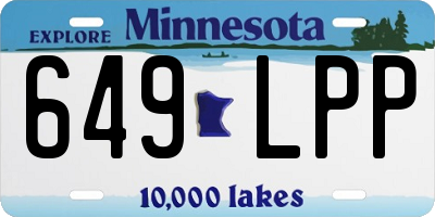 MN license plate 649LPP