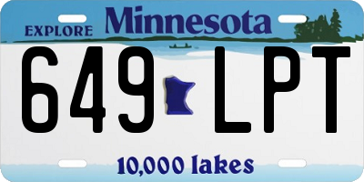 MN license plate 649LPT