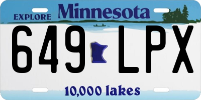 MN license plate 649LPX