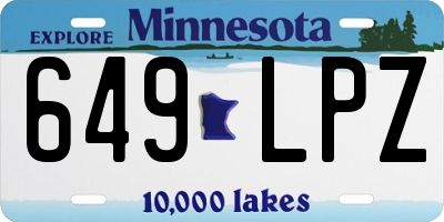 MN license plate 649LPZ