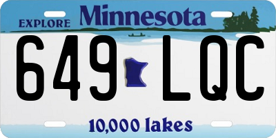 MN license plate 649LQC