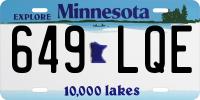 MN license plate 649LQE