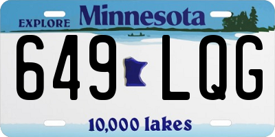 MN license plate 649LQG