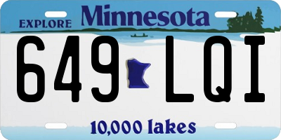 MN license plate 649LQI