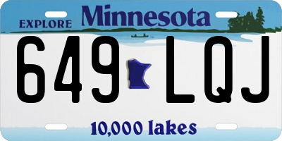 MN license plate 649LQJ
