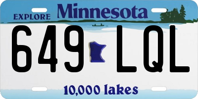 MN license plate 649LQL
