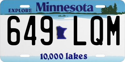 MN license plate 649LQM