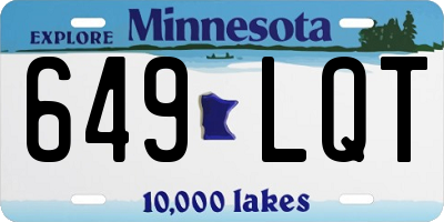 MN license plate 649LQT