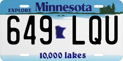 MN license plate 649LQU