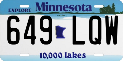 MN license plate 649LQW