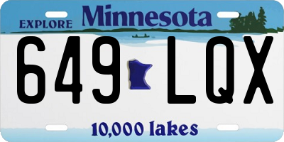 MN license plate 649LQX