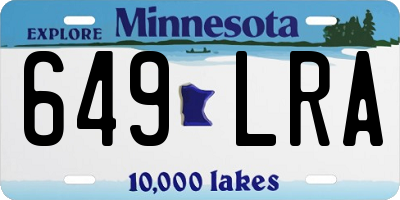 MN license plate 649LRA