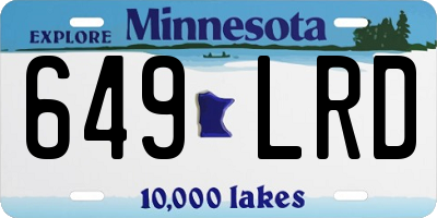 MN license plate 649LRD