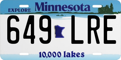 MN license plate 649LRE