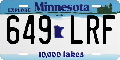 MN license plate 649LRF