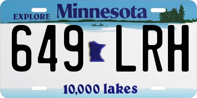 MN license plate 649LRH