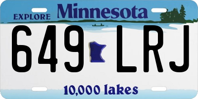 MN license plate 649LRJ