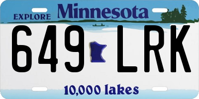 MN license plate 649LRK